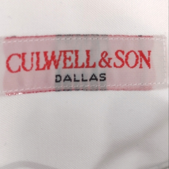 CULWELL & SON Men's White Long Sleeve Dress Shirt  18 - Picture 3 of 13